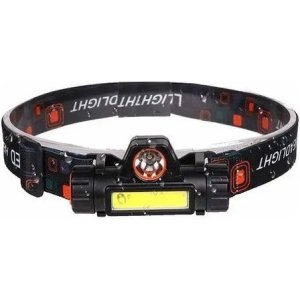 Linterna Táctica Led Vincha Recargable 2000 Lm Alcance 150m Usb Blanco Negro