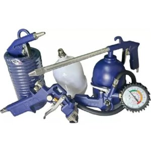 Kit Compresor Aire Pistolas Y Mangueras Plástico