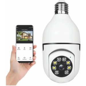 Camara Ip Tipo Bombillo 360º Robotica Wifi Vision Nocturna Color Blanco