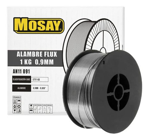 Soldadura Alambre Mig Flux Sin Gas 0.9 Mm 1 Kg Mosay Blanco
