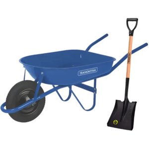 Carretilla Tramontina 50litros Azul C/pala Ancha 71cm