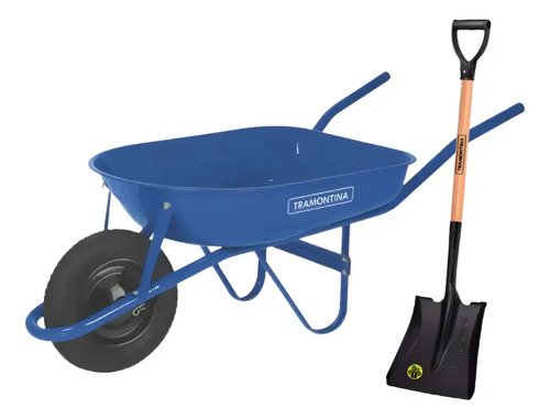 Carretilla Tramontina 50litros Azul C/pala Ancha 71cm