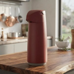 Termo Tramontina Con Sifon 1,8 L Frio Calor Exata Plastico Rojo