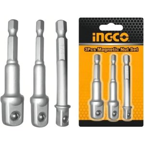 Adaptador De Taladro 1/4 3/8 Y 1/2 Ingco Plateado