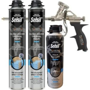 Kit 2 Espumas Proyectable Selsil 850ml+cleaner 500ml+pistola