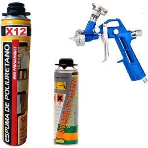 Espuma De Poliuretano 750ml Caja 12 Unid Con Pistola Proyección Profesional