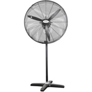 Ventilador Pedestal Industrial Kapas Oscilatorio Con Altura Ajustable Y 3 Velocidades Negro Aluminio