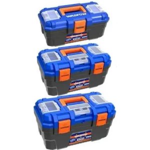 Set X 3 Cajas De Herramienta Plasticas Wadfow Wtb2103 Azul