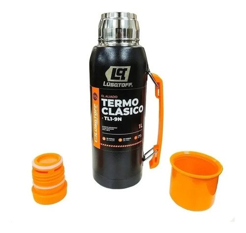 Termo Acero Inox 1 Lt Lusqtoff Tl1-9n Tapón Cebador Color Negro - Imagen 5