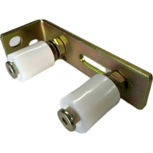 Soporte De Guia Ajustable Con Rodillo Para Porton Corredizo Plateado
