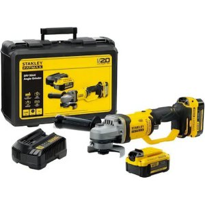 V20 Amoladora Inalam.stanley 115mm 20v 2bat.4a Scg400m2k-b2 Amarillo 2132