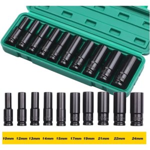 Kit Dados De Impacto Largos 1/2 PuLG - 10 Unds (8-24mm)