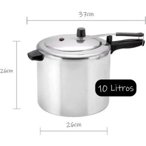La Olla A Presión Panelux De 10 Litros Más Vendida De Brasil, Color Gris Aluminio Pulido