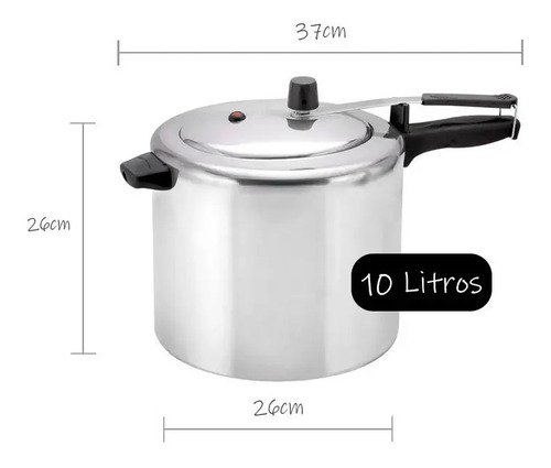 La Olla A Presión Panelux De 10 Litros Más Vendida De Brasil, Color Gris Aluminio Pulido