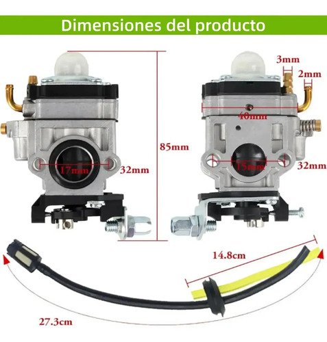 Carburador Para Desbrozadora 52cc, 42cc, 33cc Con Manguera De Sellado ,carburador Para Cortasetos, Desbrozadora, Motosierra - Imagen 9