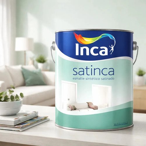 Esmalte Sintético Inca Satinca Negro Satinado De 4 L Para Interiores Y Exteriores - Imagen 2