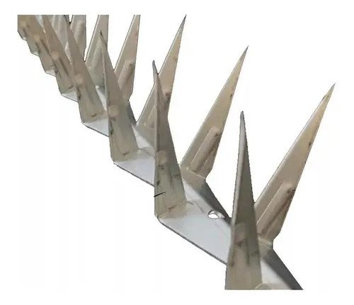 Pinchos De Seguridad Para Muros Y Perímetros En Forma De V Con Doble Punta - Pack De 35 Unidades Plateado - Imagen 2