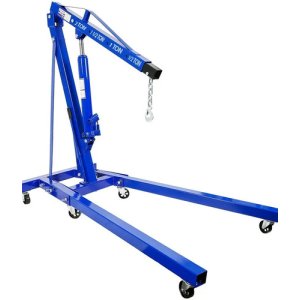 Pluma Hidraulica 2ton Para Motores Bomba Doble Plegable Azul