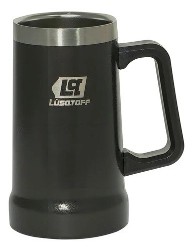 Vaso Chopero Termico Lusqtoff 700 Ml Frio Caliente Acero Ino Color Negro
