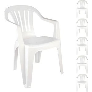Sillón Decorativo De Plástico Mor De 6 Pulgadas, Color Blanco, De Hasta 182 Kg Blanco Luna