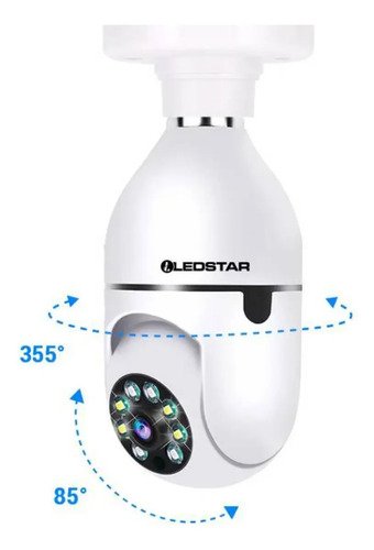 Camara Vigilancia Seguridad Ipc 600 Wifi Porta Lampara Dimm Blanco - Imagen 5