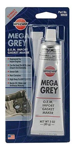 Silicona Gris Mega Grey Resistente Alta Temperatura 85g Para Juntas Exterior