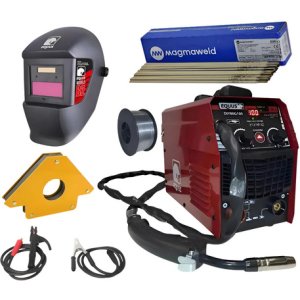 Soldadora Inverter 3en1 Mig-mma-tig 100a Equus Careta Alambr Rojo