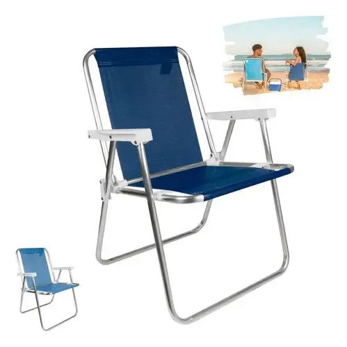 Silla Alta Aluminio Reposera Mor 110 Kg Plegable Sannet Color Azul Marino Azul Oscuro - Imagen 10
