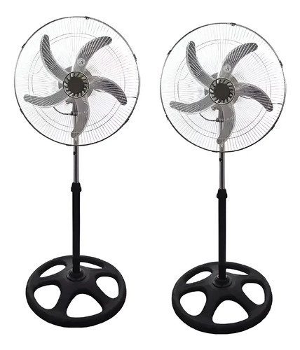 Ventilador 3 En 1 Promo X 2 Cajas Pared Pie Aspas Metálicas 1 Cm Negro Metálico Metal 5