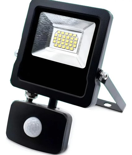 Foco Led Exterior 30w Sensor De Movimiento Fotocelula 1 Año Blanco Blanco Frío