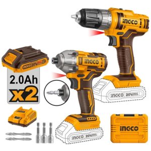 Set Atornillador Impacto Y Atornillador 10mm Ingco C Color Amarillo