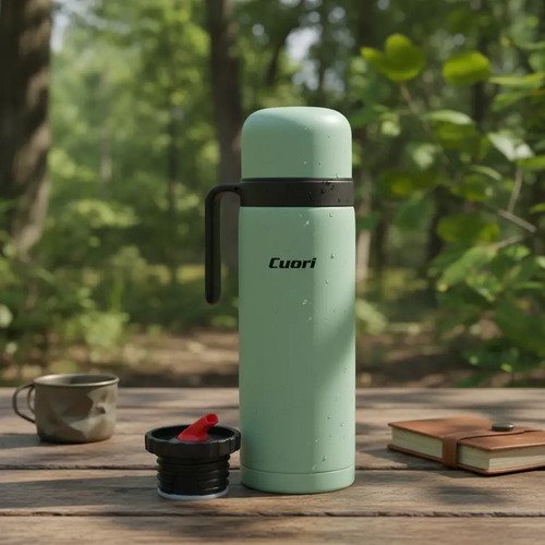 Termo Cuori 1 Lt Acero Inox Con Asa Tapon Cebador Tero Color Verde Claro - Imagen 5