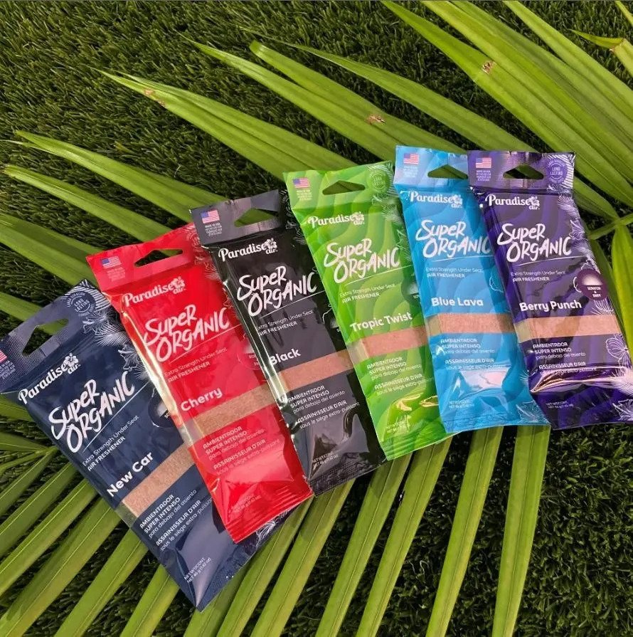 Perfumador Auto Y Ambientes Bloque Paradise Air Hecho En Usa Fragancia Blue Lava Negro - Imagen 5