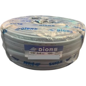 Cable Bajo Plastico 2x6 Rollo Diors 100mt Gris