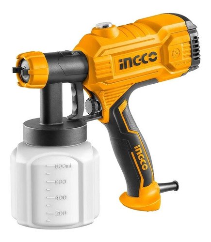 Pistola Eléctrica Para Pintar Succión Ingco Spg3508 De 800ml Color Naranja/negro 450w 110v Naranja/negro