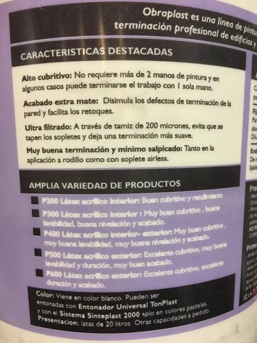 Pintura Cielo Rasos Antihongos Sinteplast 18 Litros Tyt Blanco - Imagen 4