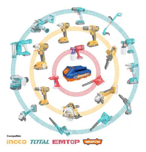 Taladro Atornillador Wadfow C/percutor + 2 Baterías 10mm Color Azul Azul Y Naranja - Imagen 6