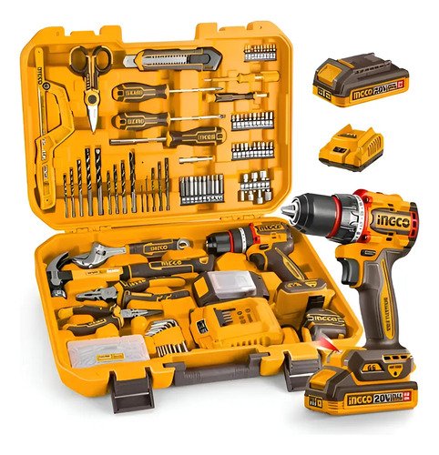 Kit De Herramientas 165 Pzs Ingco + Taladro Inalambrico 66nm
