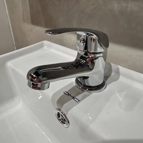 Grifería Monocomando Baño Lavatorio Dmc Capri Metal Gris Cerámico Cromado - Imagen 5