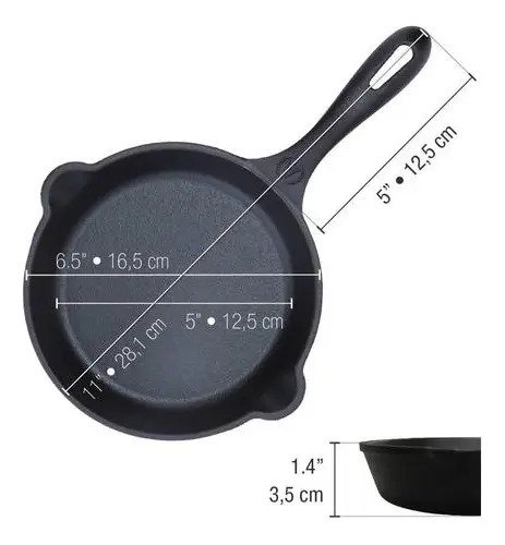 Sarten Hierro Curado 16.5cm Victoria Negro - Imagen 2