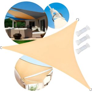 Toldo Vela Lona Triangular 3.6mts Filtro Uv Patio Jardin Ext Beige