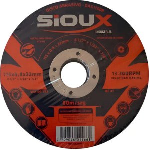 Disco De Corte 4 1/2. Metal X25 Un Calidad Industrial Sioux Color Negro