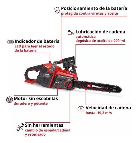 Motosierra Inalámbrica Profesional Gp-lc 36/40 Li Bl-solo Rojo - Imagen 7