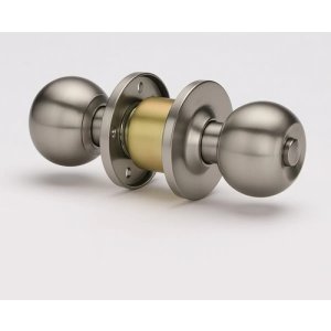Cerradura Pomo Redondo Para Puerta C/ Tres Llaves Interior Plateado