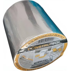 Membrana Autoadhesiva De Butilo 15cm X 10mts Construtech Hyt Plateado