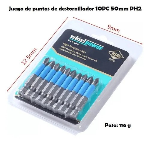 Pack De Puntas 10 Puntas Para Atornilladora Ph2 - Tyt - Imagen 4