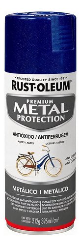 Pintura Esmalte Anticorrosivo Metálico En Aerosol Metal 312g Azul Cobal Metálico