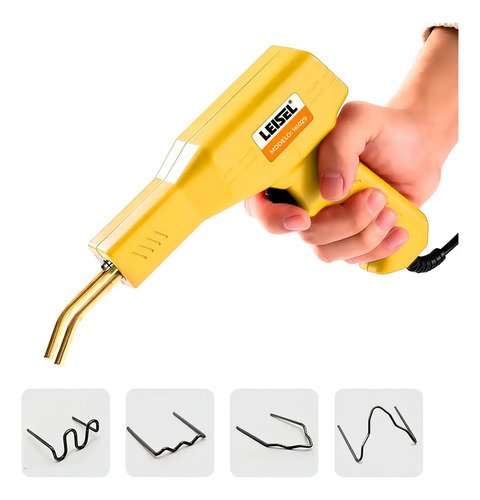 Soldador De Plástico Leisel Bifásica 50w Con 200 Grampas Amarillo - Imagen 2