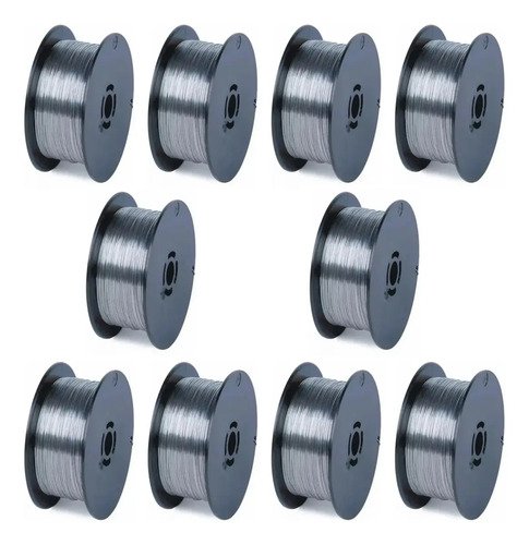 Rollo Alambre Flux Mig Soldar Sin Gas 0,8mm Rollo 1 Kg X 10u Gris - Imagen 7