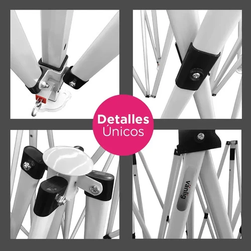 Toldo Gazebo 3x3 Plegable Fiesta Retractil Americano Vanlig® Color Negro - Imagen 6